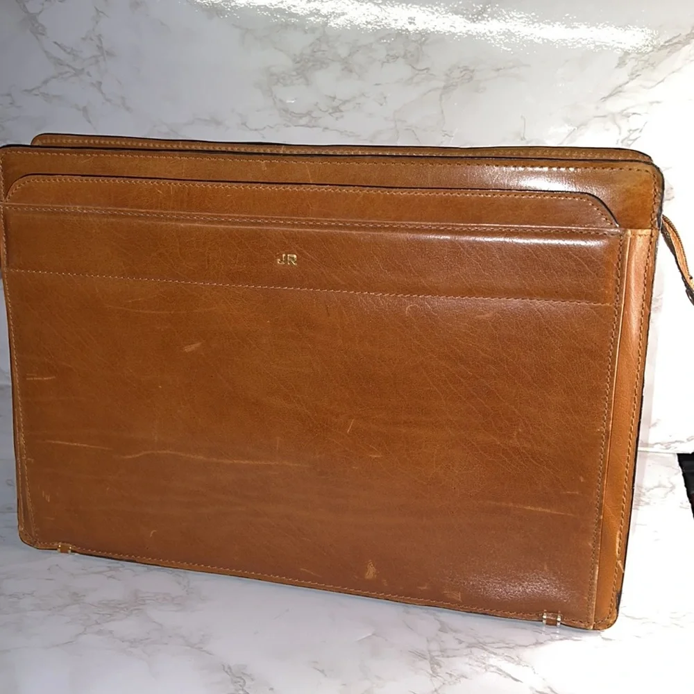 Hey JR Wants This Awesome Leather Briefcase! Very Smart with Slide Down Handels